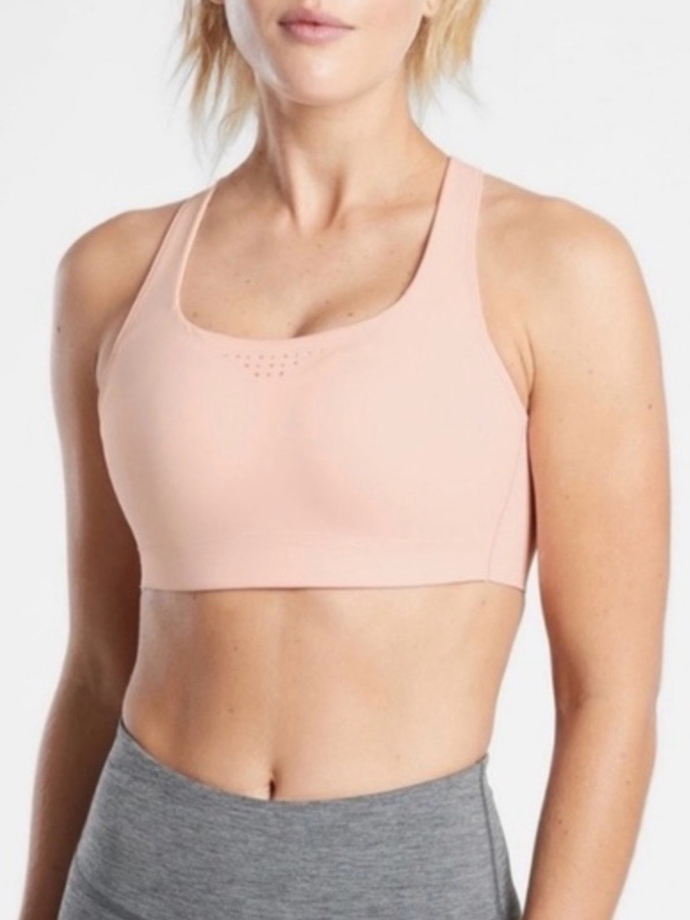 ATHLETA "Phenomena" Workout Yoga High-Impact Light Pink Seamless Sports Bra 40D